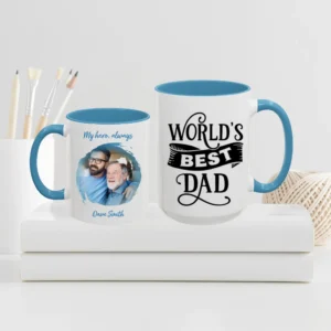 Worlds Best Dad Customizable Mug BABY BLUE