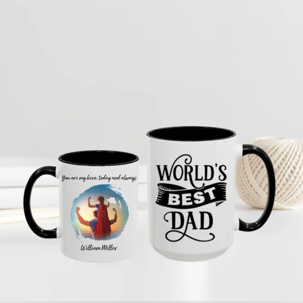 World’s Best Dad Customizable Mug black