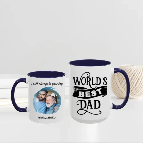 World’s Best Dad Customizable Mug navy