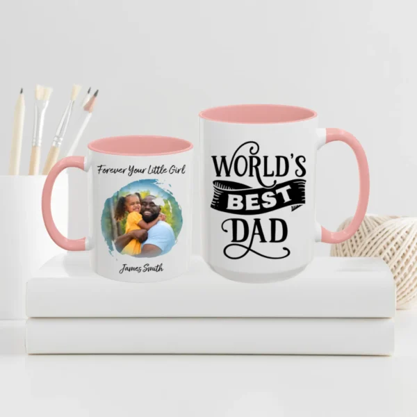 Worlds Best Dad Customizable Mug PINK