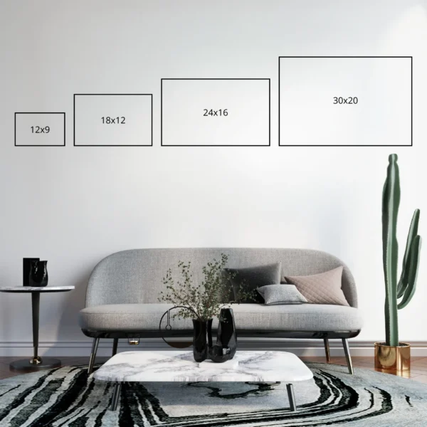 Customizable Canvas Anniversary Gift size guide