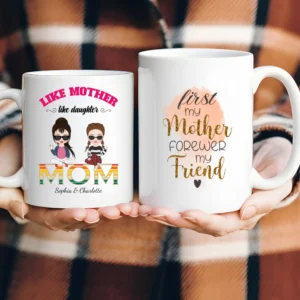 Personalized Mug for Mom and Daughters 11oz 15oz white