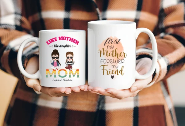 Personalized Mug for Mom and Daughters 11oz 15oz white